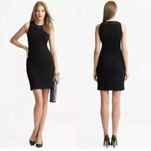 Banana Republic &  L'Wren Scott Collection Little Black Dress Size 8 Beaded Neck